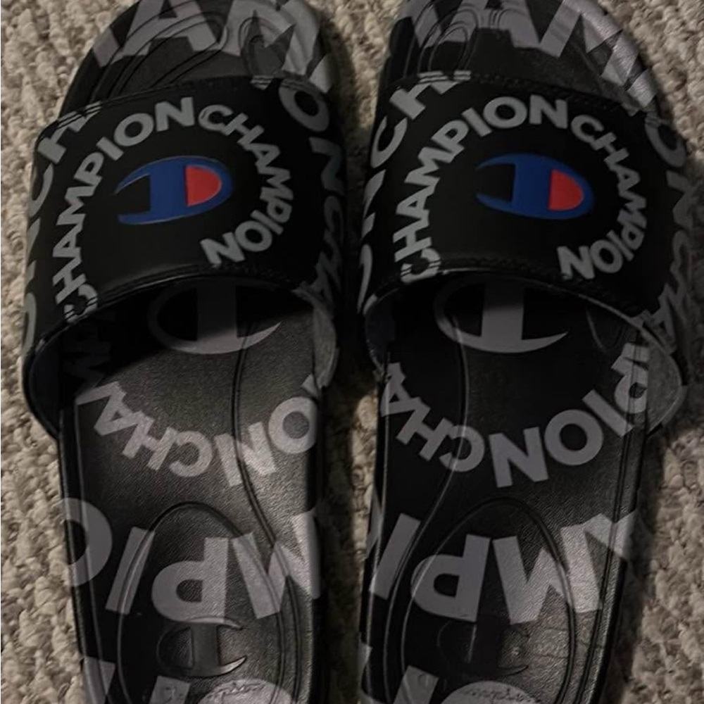 Champion Black and Blue Logo Slides